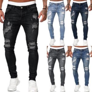 Ripped Skinny Jeans Men – Vintage Street Style Denim