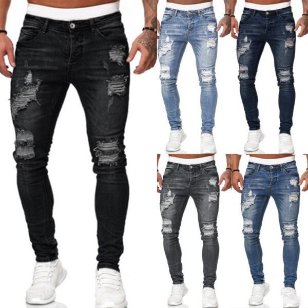 Ripped Skinny Jeans Men – Vintage Street Style Denim