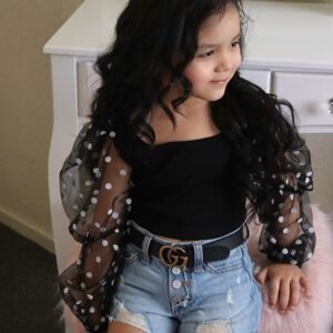 Children's Cotton Dot Mesh Suit – Stylish & Comfy Kidswear