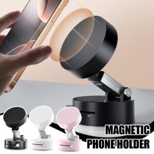 Foldable Magnetic Vacuum Car Phone Holder – Secure, Sleek & Smart