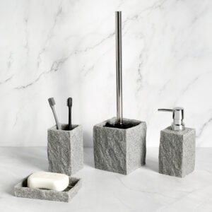 Bathroom Accessories Set Imitation Granite | Stylish Resin Soap Dispenser
