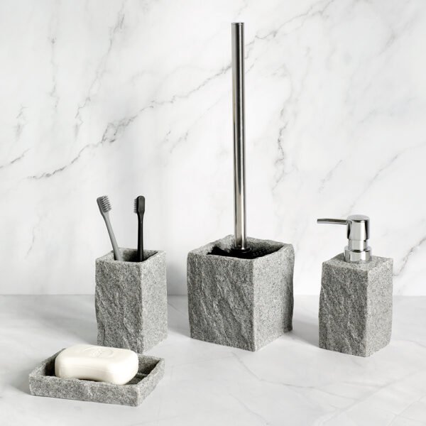 Bathroom Accessories Set Imitation Granite | Stylish Resin Soap Dispenser