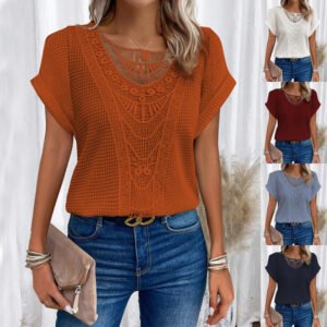 Summer Hollow Out T-shirt – Ethnic Style Women's Tops