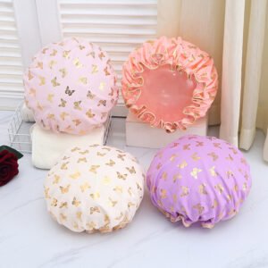 Gold-Plated Bow Shower Cap – Luxury Hair Protection