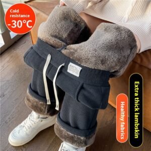 Chenille Fleece-lined Wide Leg Pants Women’s Autumn Winter | Cozy & Chic